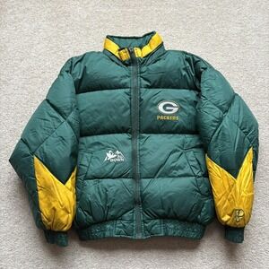 Vintage Green Bay Packers Jacket Youth Large NFL Pro Player Down Puffer 90s